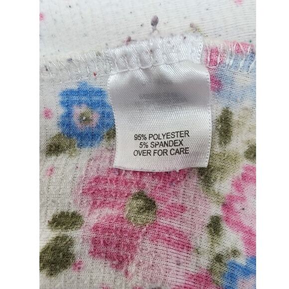 Intimate Essentials Super Soft Floral Print Long Sleeve V neck Loungewear W Med - Picture 8 of 11